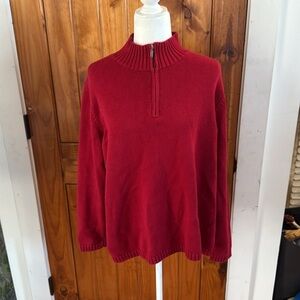 Vintage L.L. Bean quarter Zip Sweater in Rich Red size XL